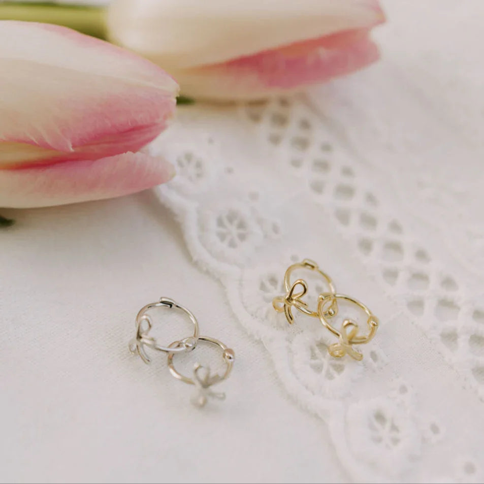 Ava Bow Hoops - WonderingCloth
