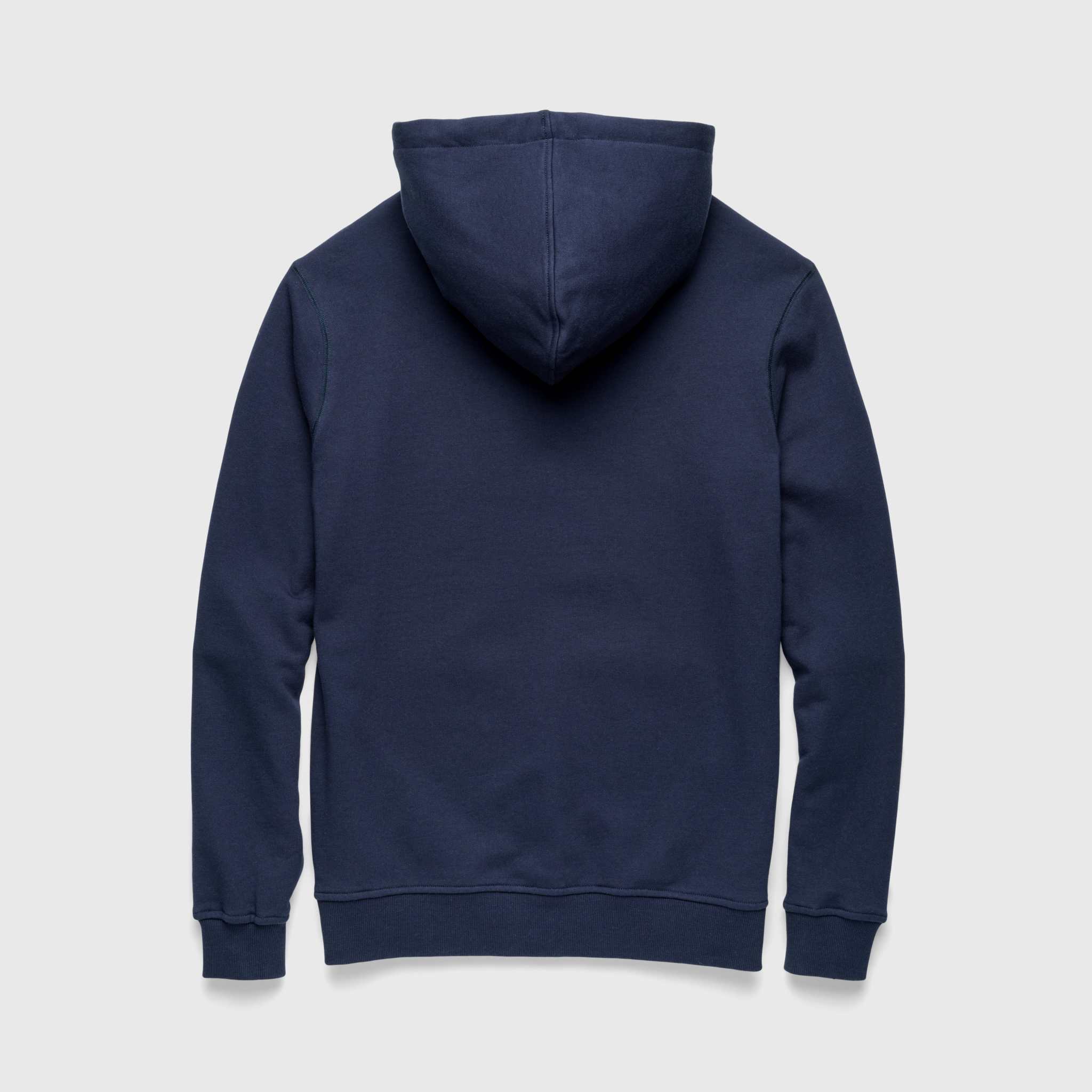 Marine French Terry Hoodie - Navy Blazer - WonderingCloth