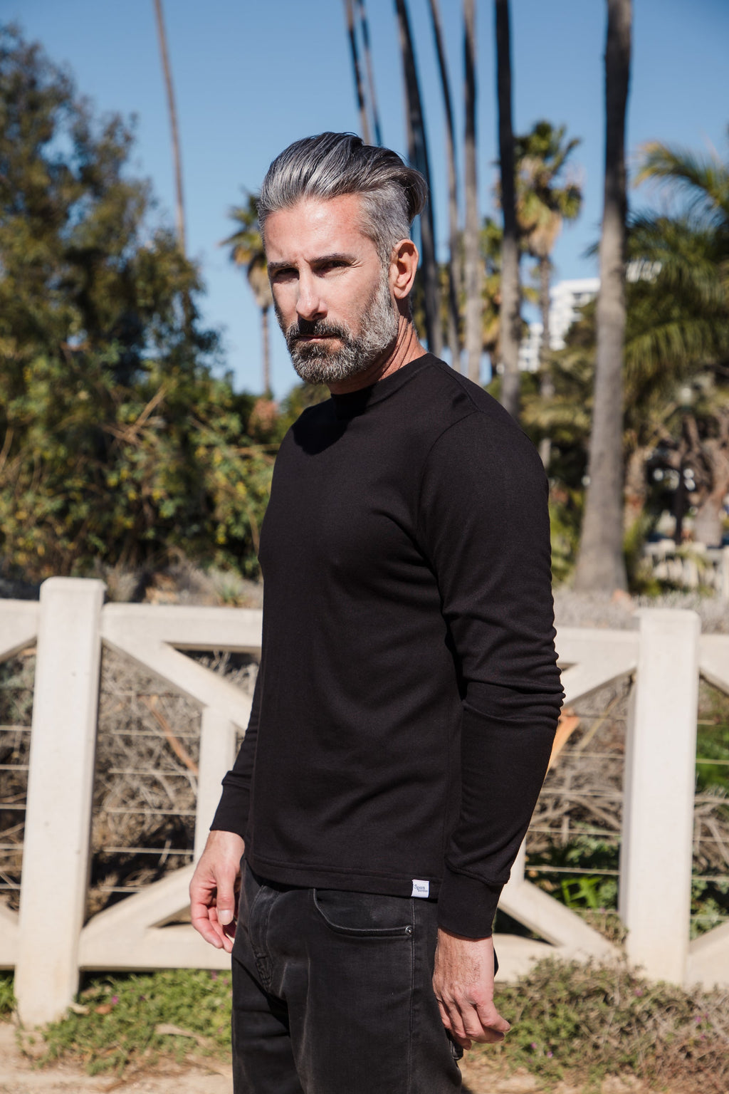 Clearance Men's Bamboo Viscose/Organic Cotton Long Sleeve T-Shirt - WonderingCloth