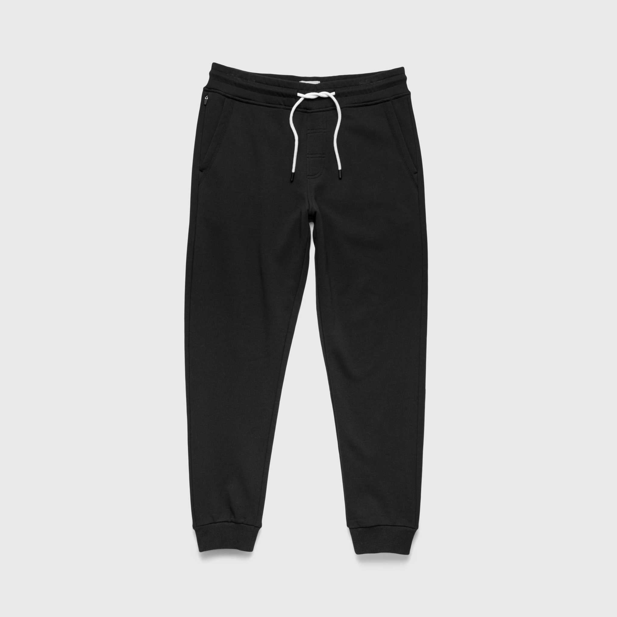 Dune Drawstring Terry Jogger - Black - WonderingCloth