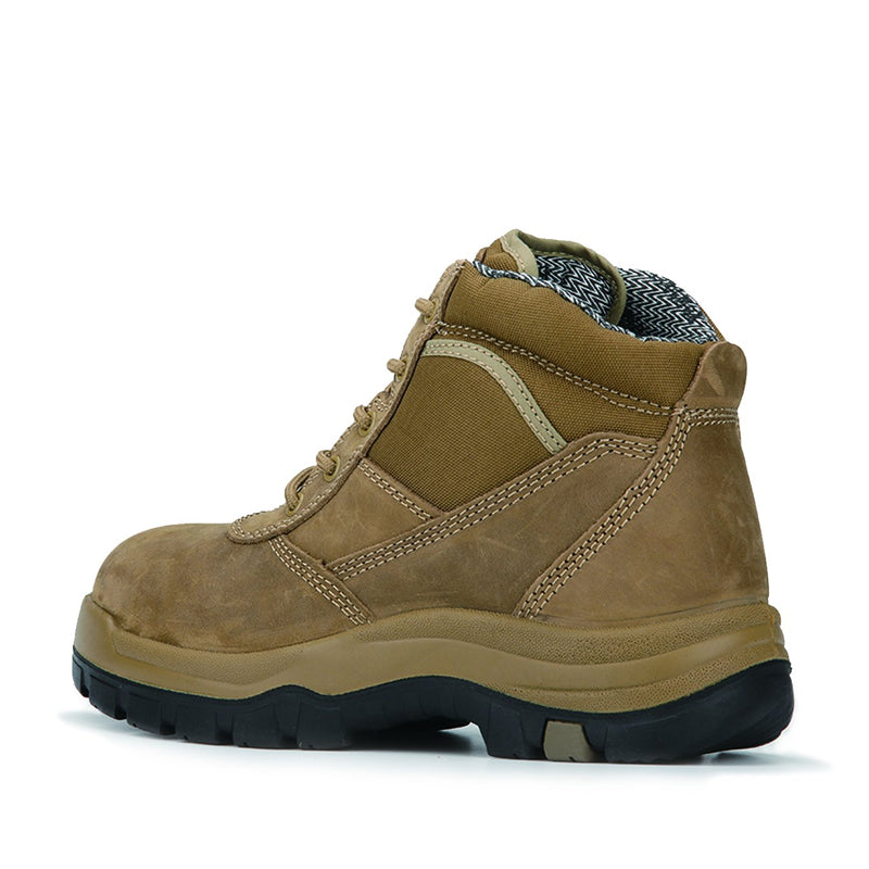 ROCKROOSTER Cortez Brown 6 Inch Steel Toe Leather Work Boots AK250 - WonderingCloth