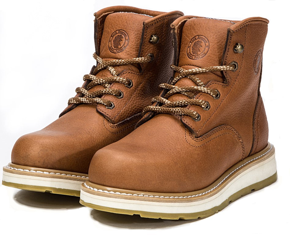 ROCKROOSTER Roberta Men's Wedge Work Boots, Safety Water Resistant Leather Boots, ASTM 2892 AP615 - WonderingCloth