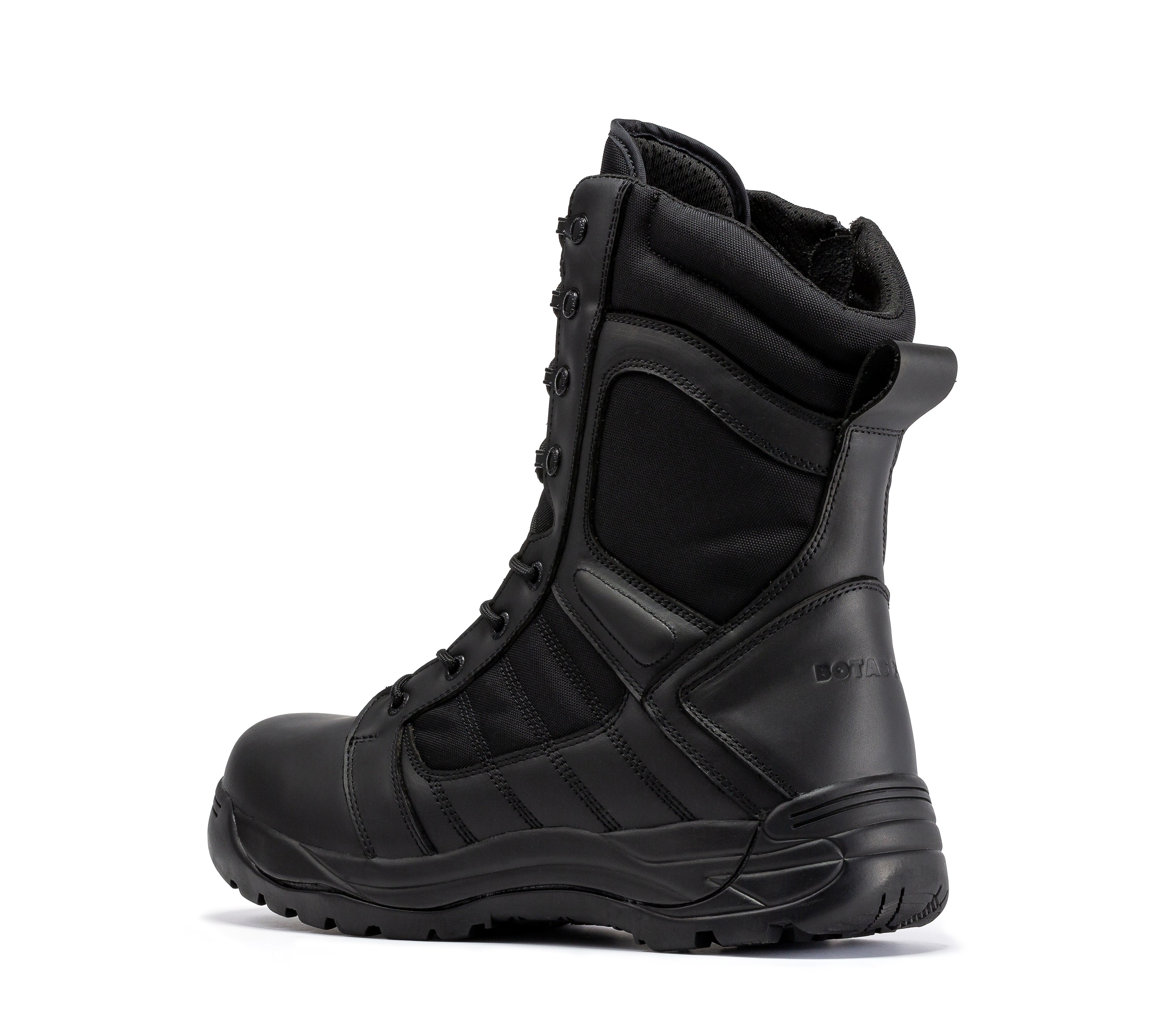Botas Pro Black Men's 8 inch Side Zipper Rubber Sole Tactical Boots BMP110BK - WonderingCloth
