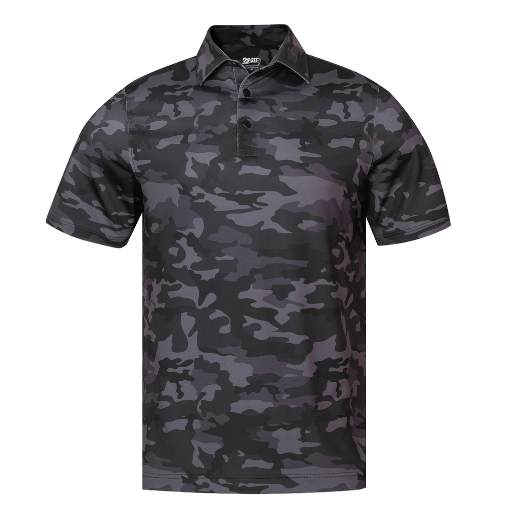 Black Camo Men's Polo - WonderingCloth