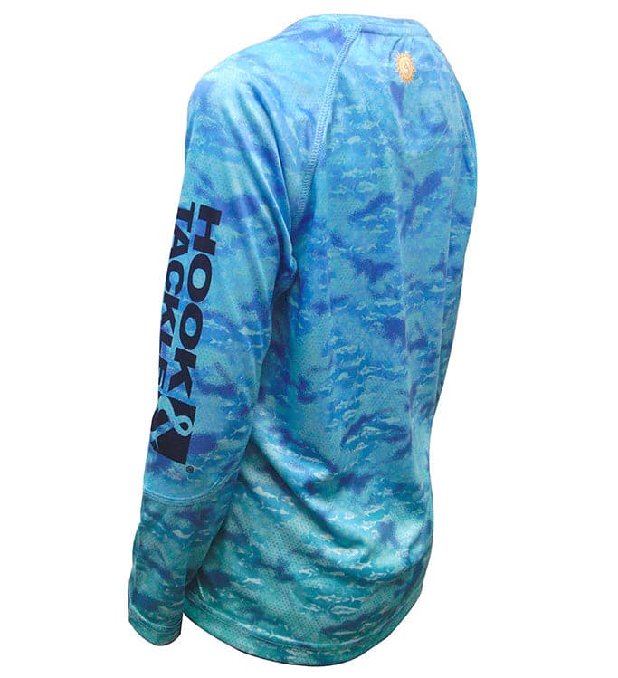 Youth Fish Fractal UV Fishing Shirt (8-20) - WonderingCloth