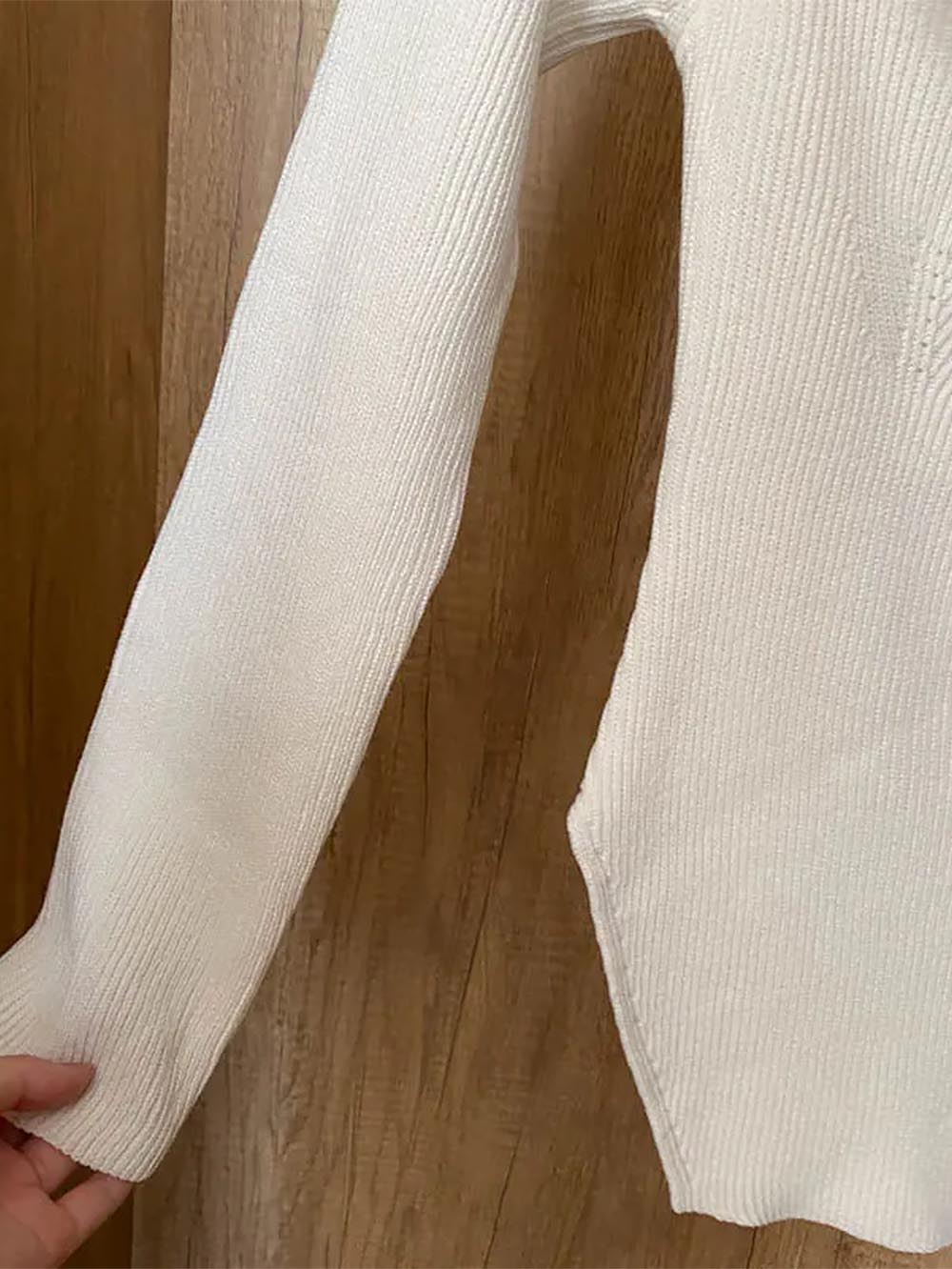 Square Collar Irregular Long Sleeve Woman Sweaters | NCS - WonderingCloth
