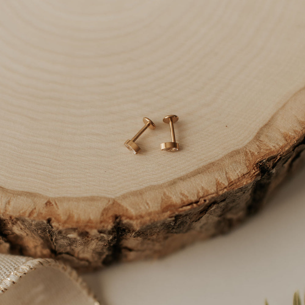 Zoe Marquise Diamond Flat Back Studs - WonderingCloth