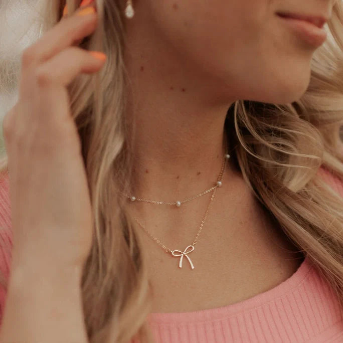 Lily Bow Necklace - WonderingCloth