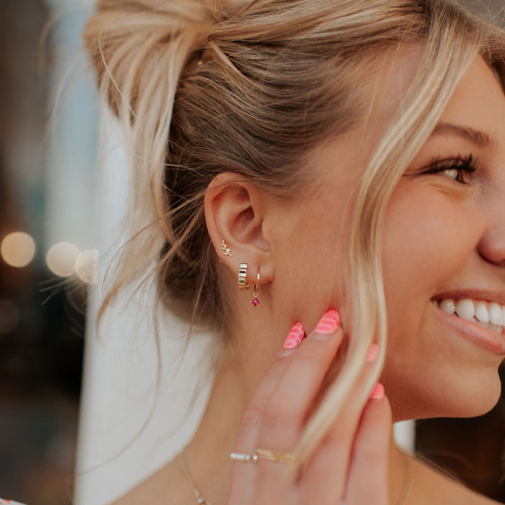 Laurel Gold Leaf Studs - WonderingCloth