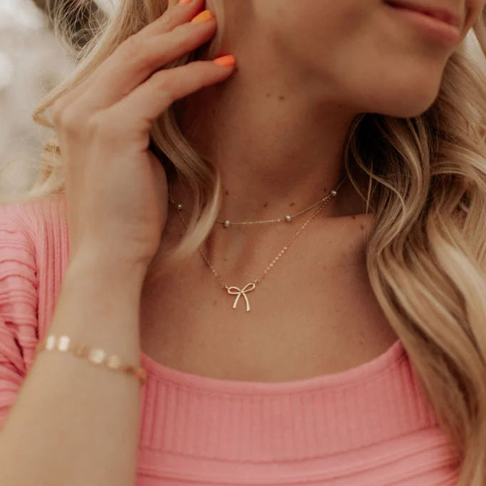 Lily Bow Necklace - WonderingCloth