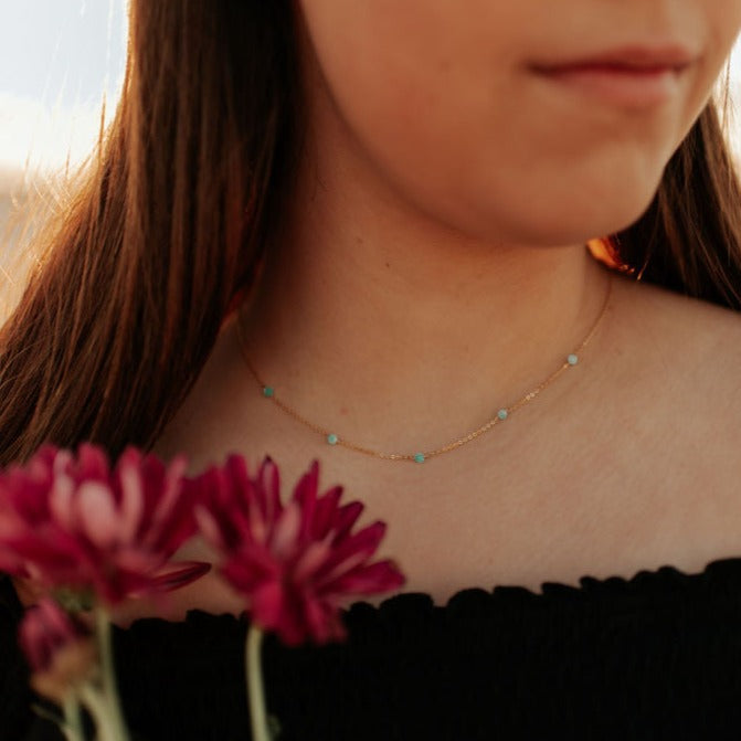 Malibu Necklace in Turquoise - WonderingCloth