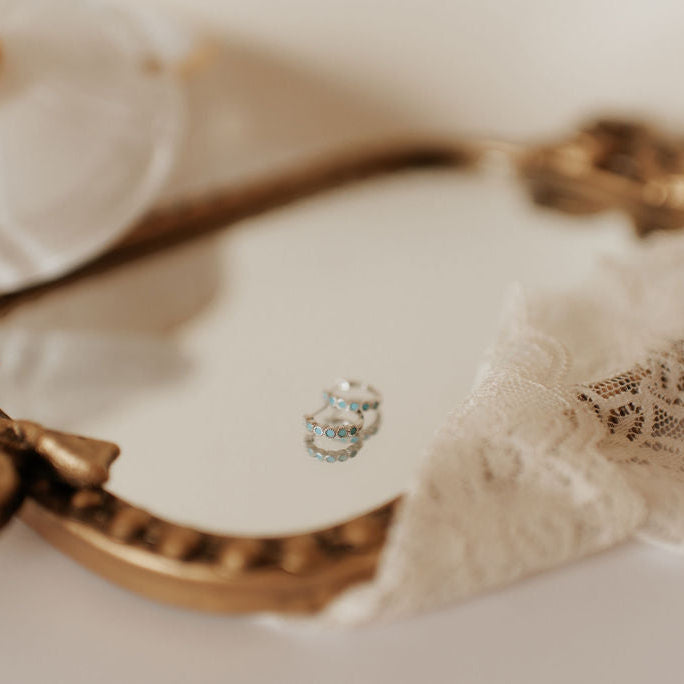 Gaby Turquoise Hoops - WonderingCloth