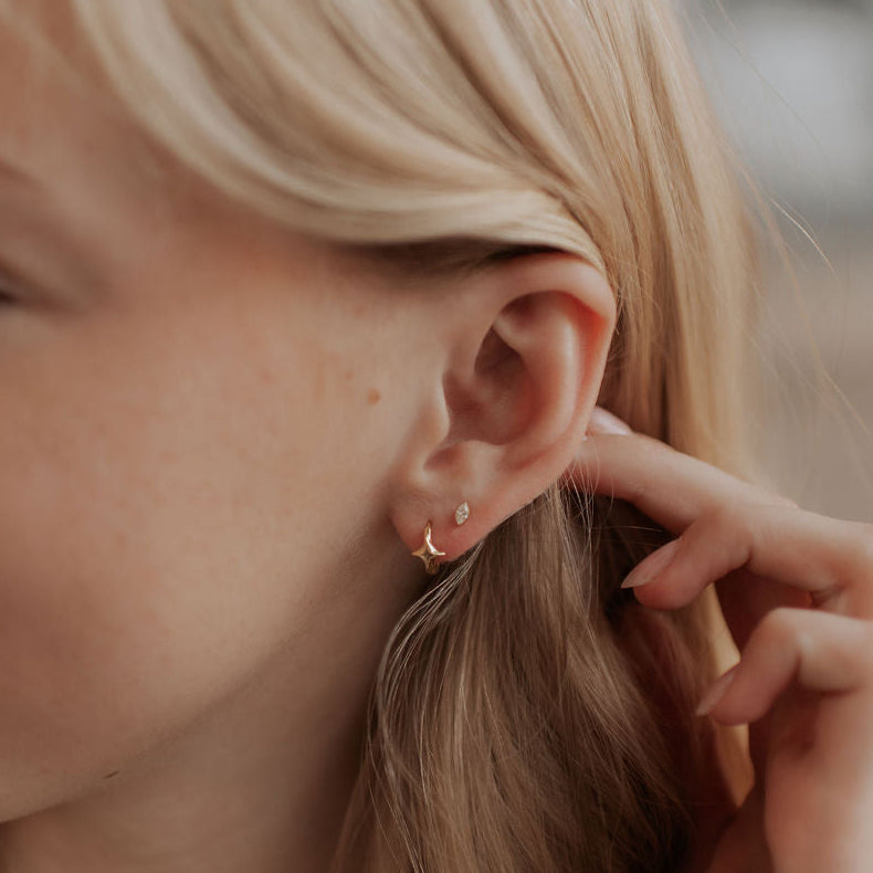 Zoe Marquise Diamond Flat Back Studs - WonderingCloth