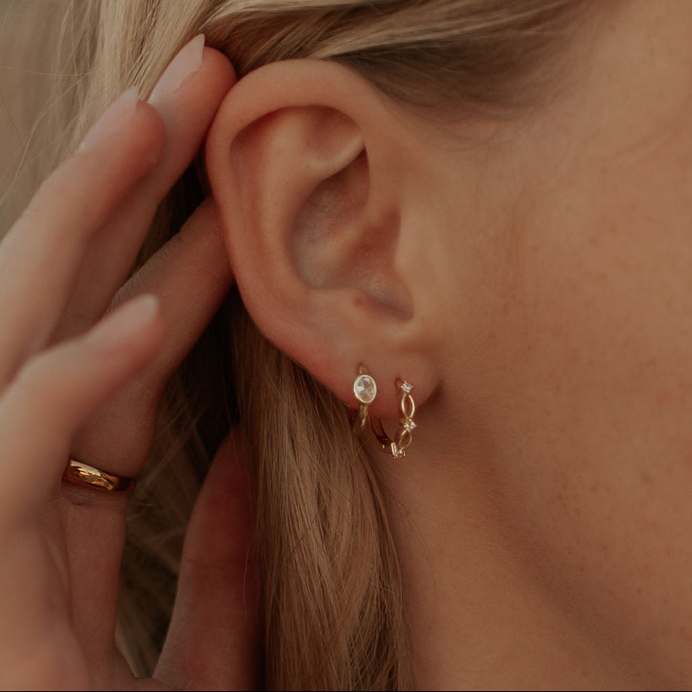 Aspen Diamond Hoops - WonderingCloth