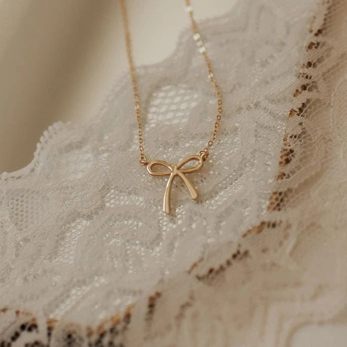 Lily Bow Necklace - WonderingCloth