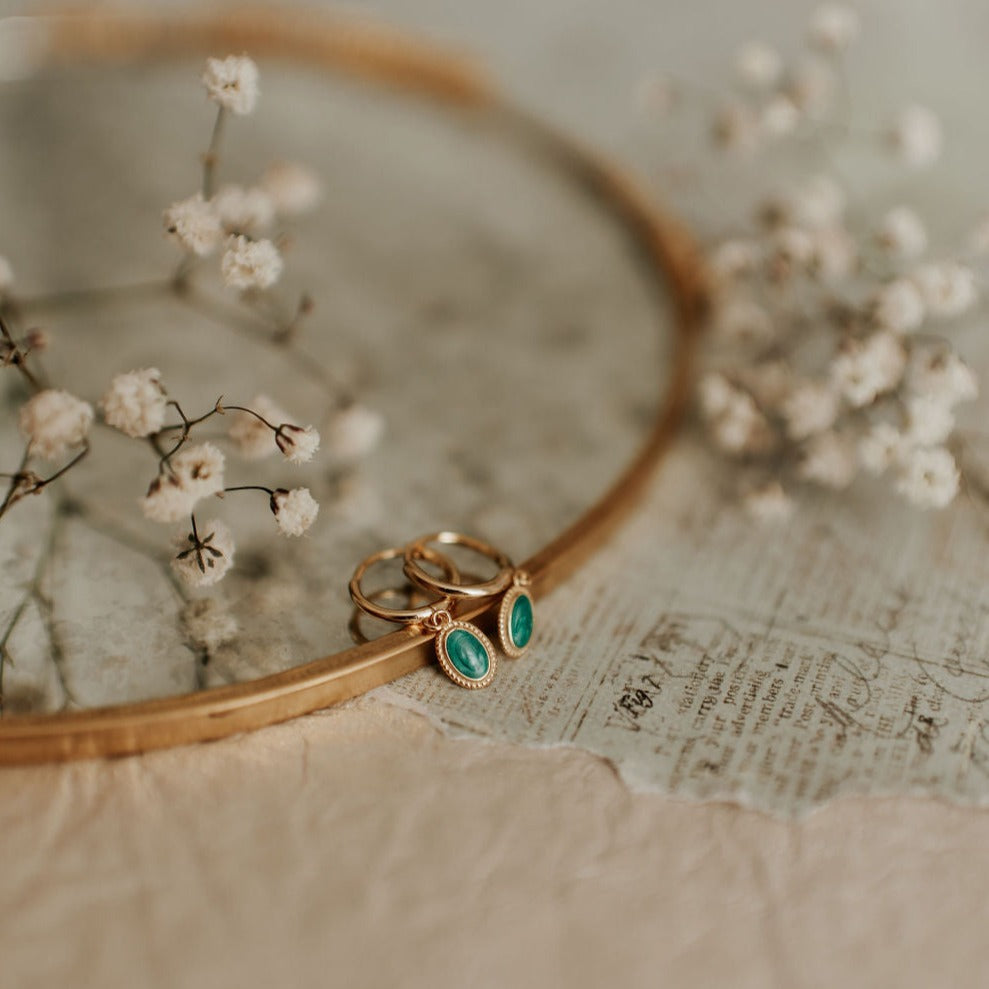 Riley Turquoise Hoops - WonderingCloth