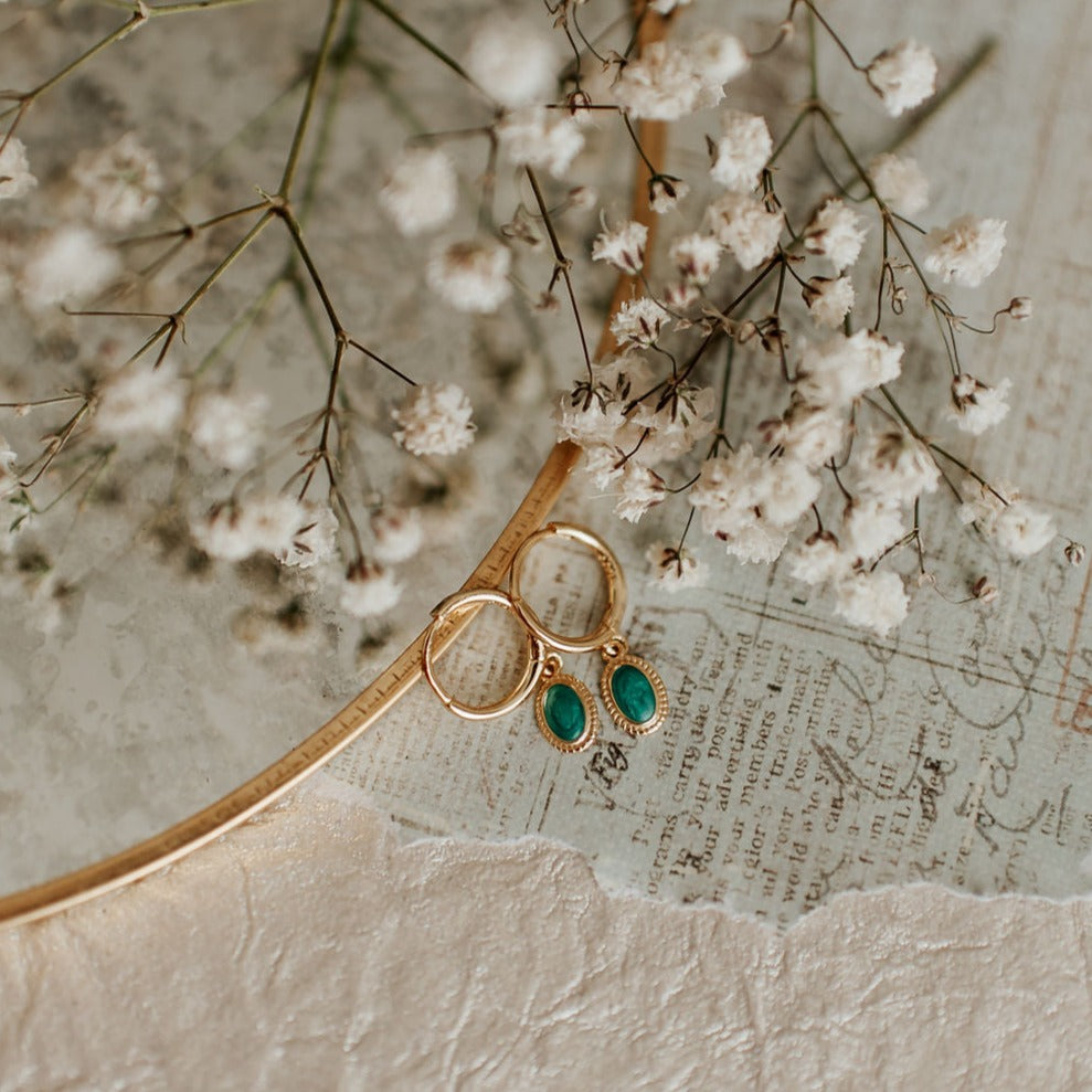 Riley Turquoise Hoops - WonderingCloth