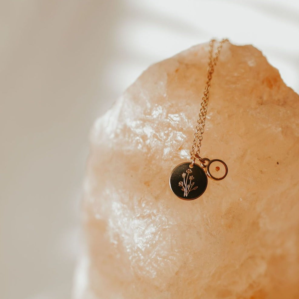 Wildflower Necklace with Mustard Seed - WonderingCloth
