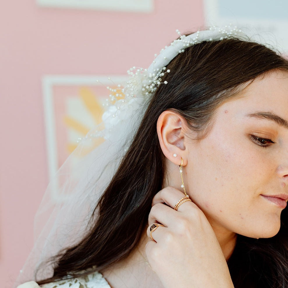 Sailor Pearl Studs - WonderingCloth