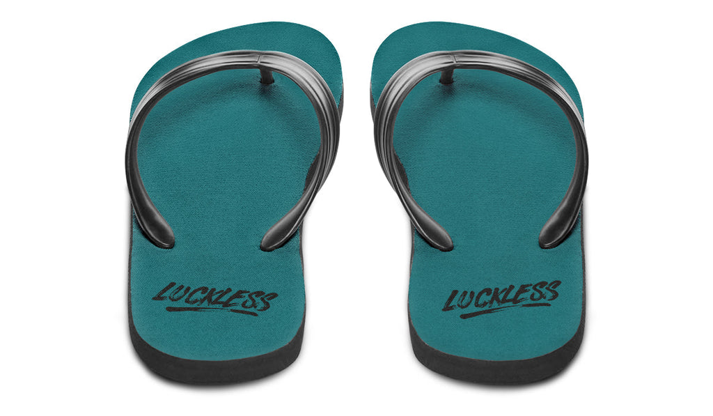 Sunflower And Skulls Flip Flops Teal