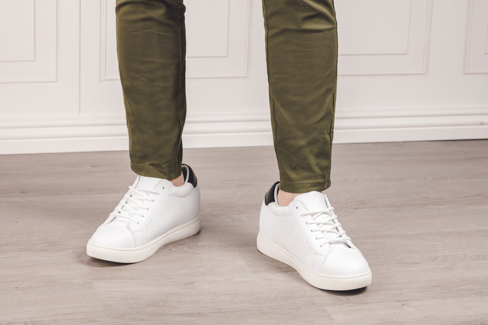 CALTO 2.6-Inch Taller White Elevator Sneakers H0833 - WonderingCloth