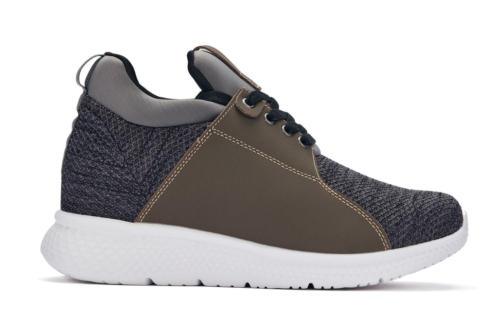 CALTO 3.2-Inch Taller Charcoal Men's Elevator Sneakers - H71923 - WonderingCloth