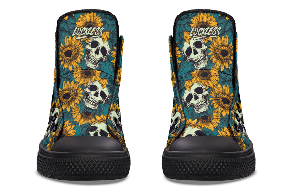 Sunflower And Skulls High Tops
