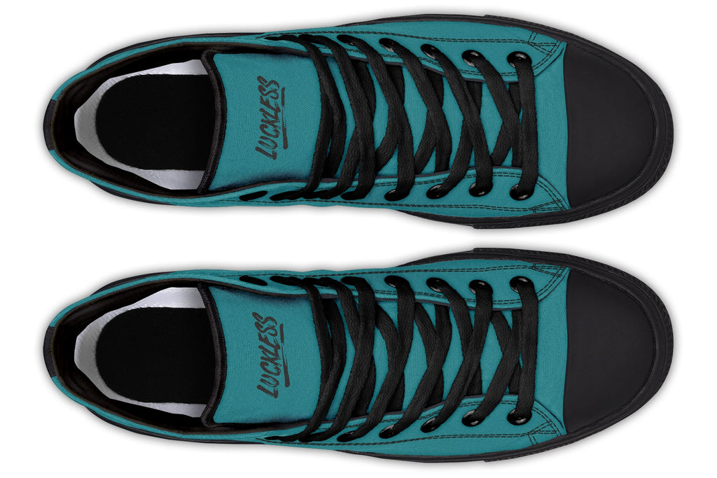 Sunflower And Skulls Teal High Tops