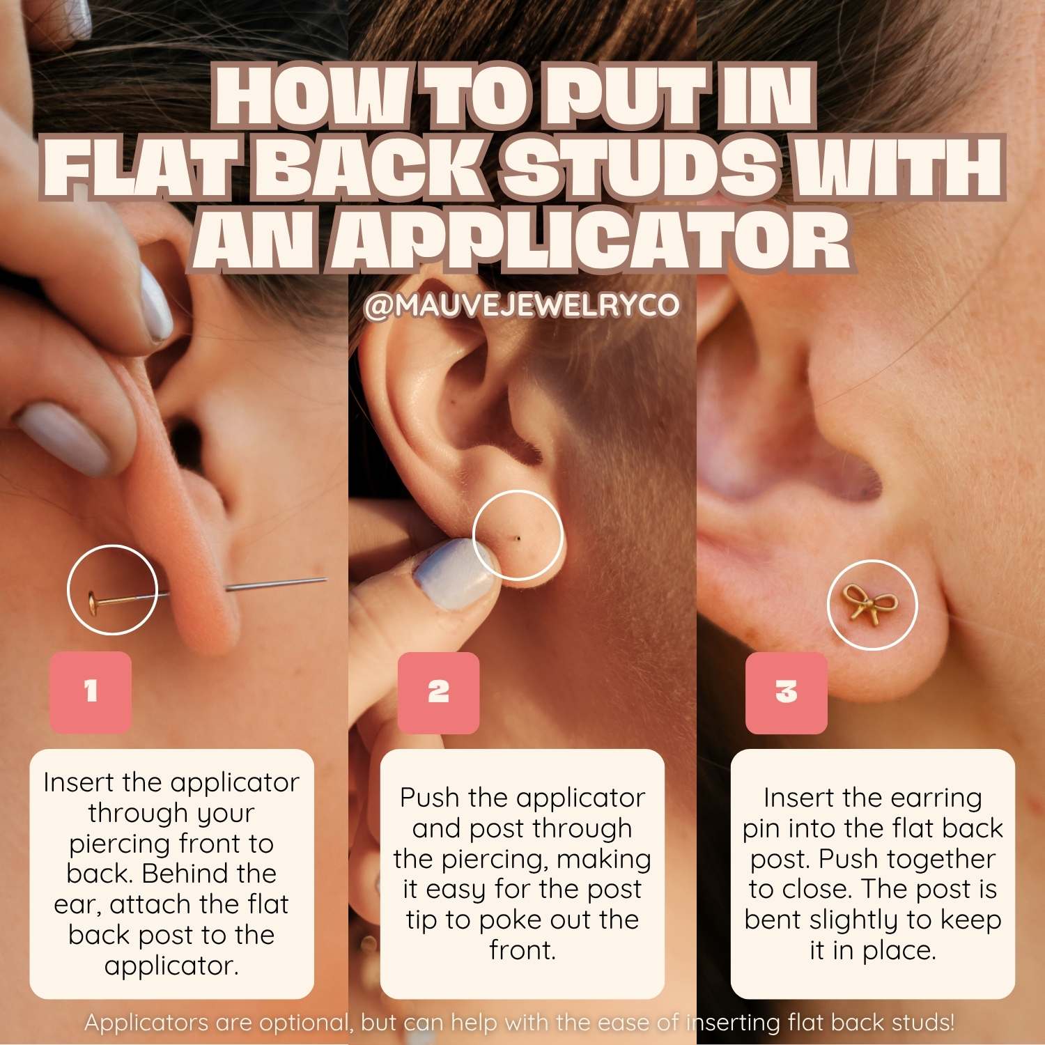 Bow Flat Back Studs - WonderingCloth