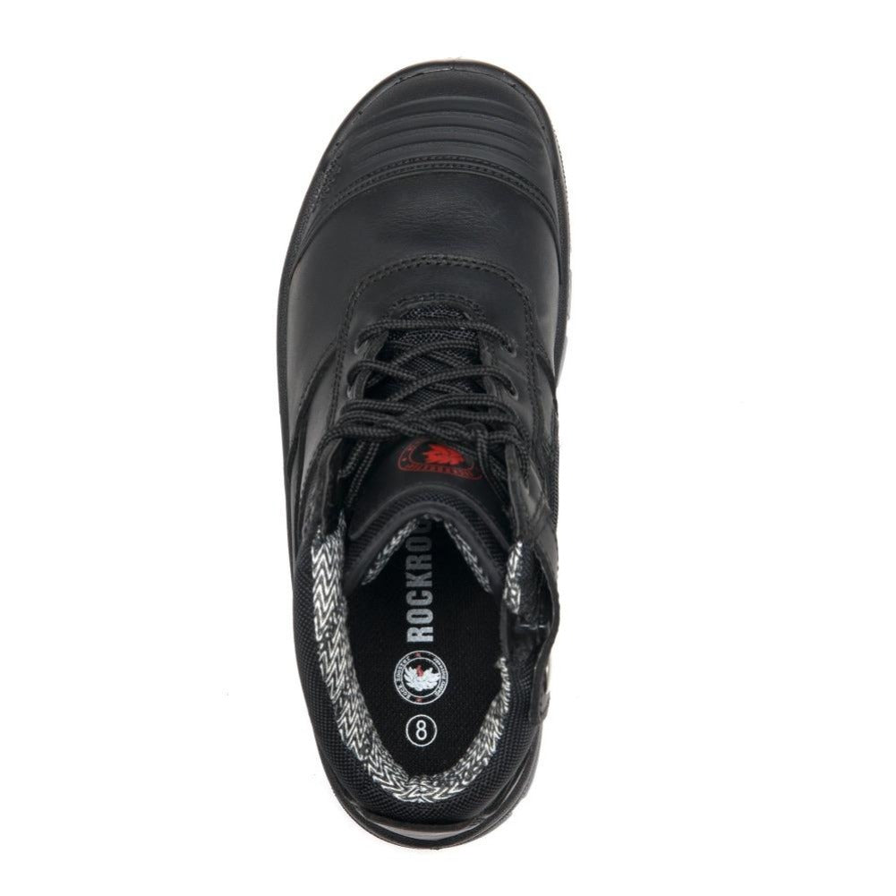 ROCKROOSTER Crisson Black 6 inch Zip sided Steel Toe Leather Work Boots AK050BK - WonderingCloth