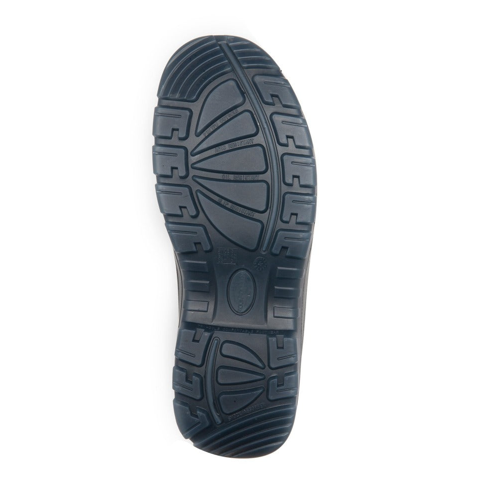 ROCKROOSTER Kensington Black 7 inch Zip-sided Steel Toe Leather Work Boots AK245Z - WonderingCloth