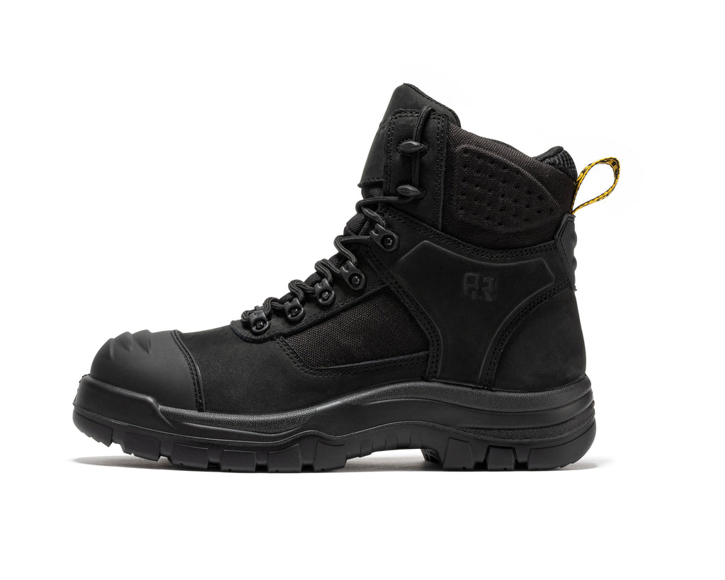 ROCKROOSTER Stowe Black 7 inch Composite Toe Leather Work Boots CP212BK - WonderingCloth