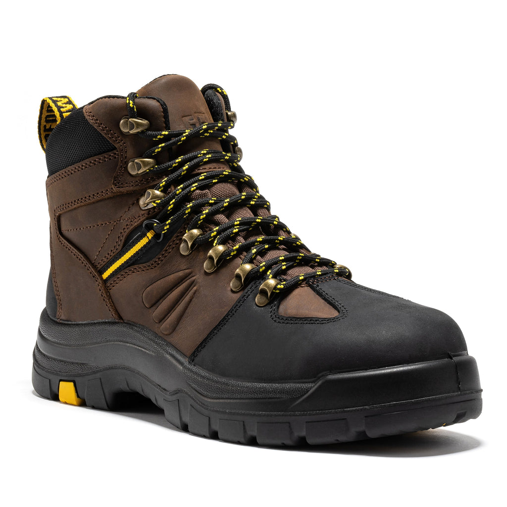 ROCKROOSTER Marfa Brown 6 inch Waterproof Composite Toe Leather Work Boots CP211 - WonderingCloth