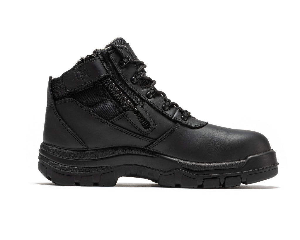 ROCKROOSTER Avalon Black 6 Inch Zip-sided Composite toe Leather Work Boots CP213BK - WonderingCloth