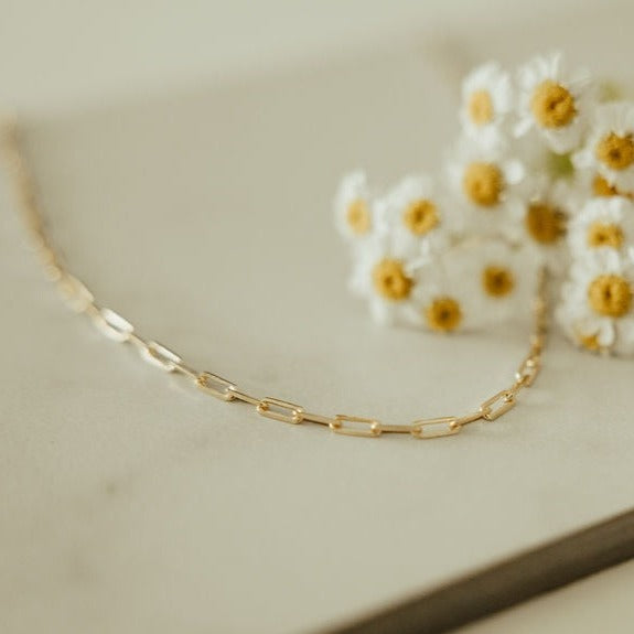 Madeline Gold Filled Paperclip Necklace - WonderingCloth