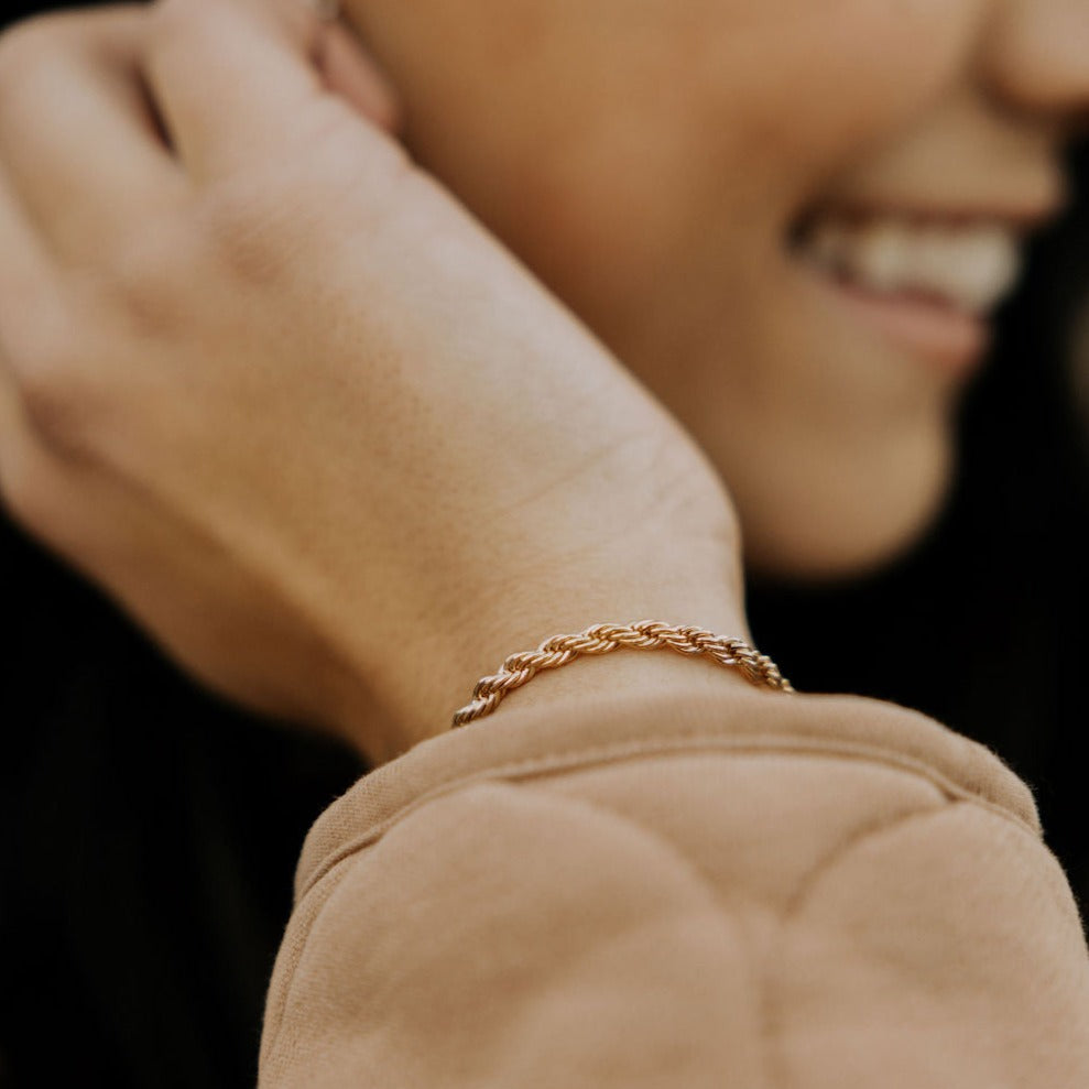 Naomi Gold Filled Rope Bracelet - WonderingCloth