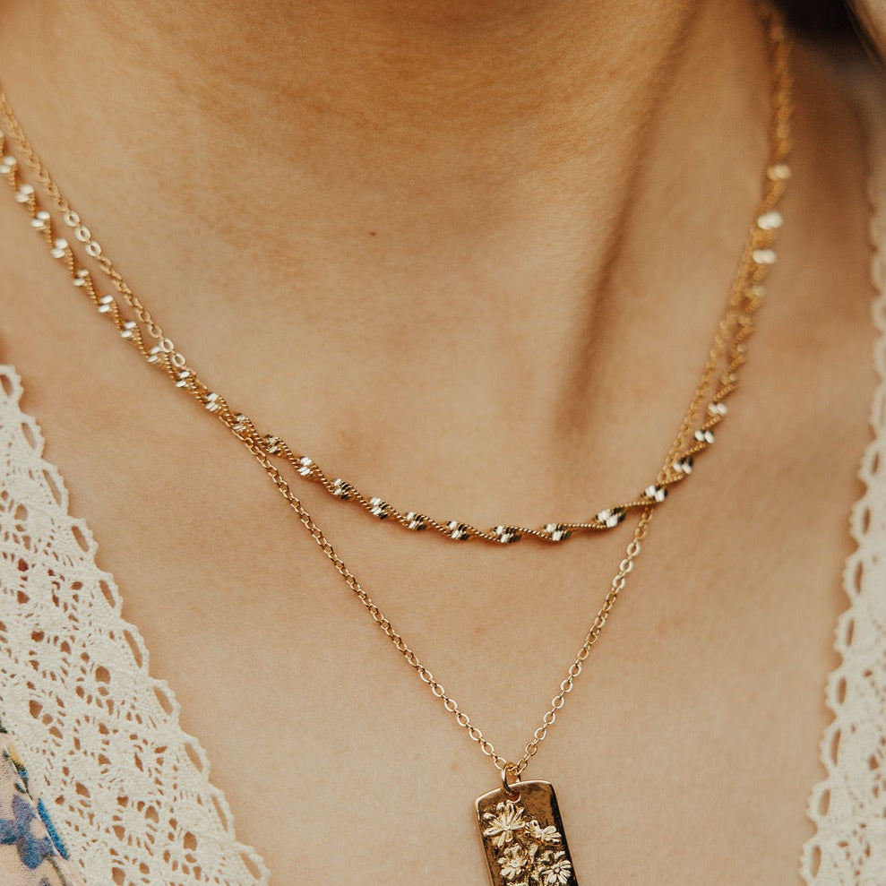 Amelia Gold Filled Twist Necklace - WonderingCloth