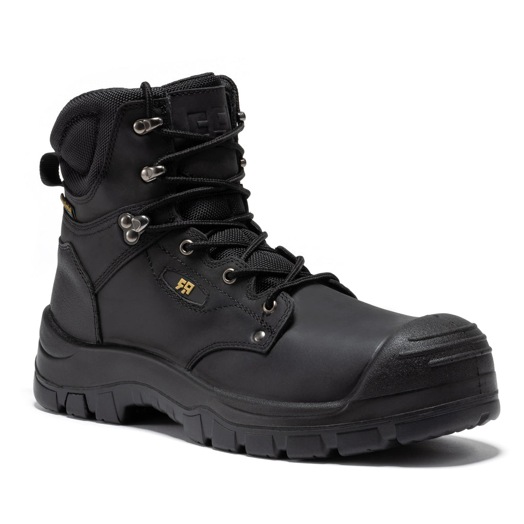 ROCKROOSTER Woodland Black 6 inch Waterproof Composite Toe Leather Work Boots AK662 - WonderingCloth
