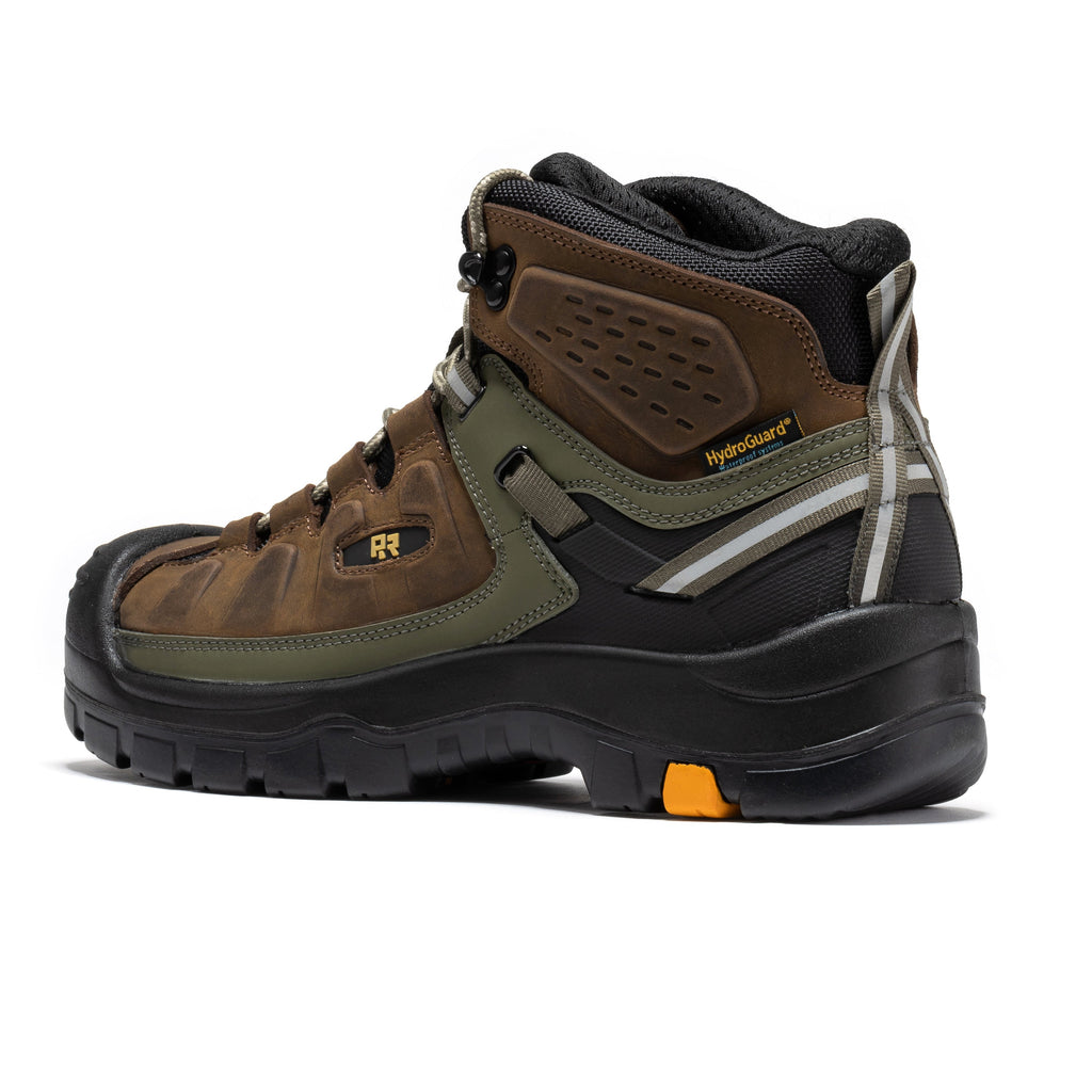 ROCKROOSTER Woodland Brown 6 inch Composite Toe Waterproof Leather Work Boots AK661 - WonderingCloth