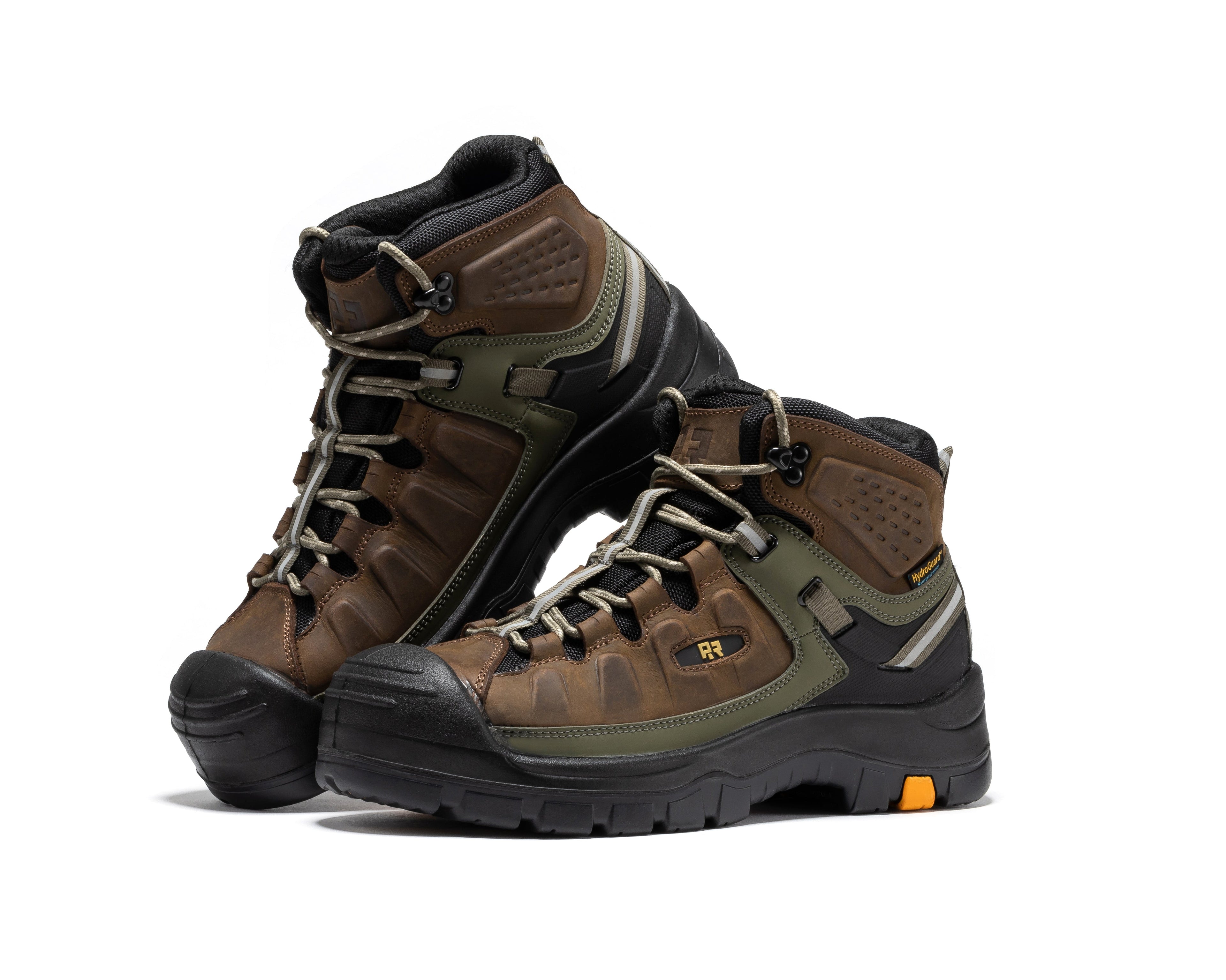 ROCKROOSTER Woodland Brown 6 inch Composite Toe Waterproof Leather Work Boots AK661 - WonderingCloth