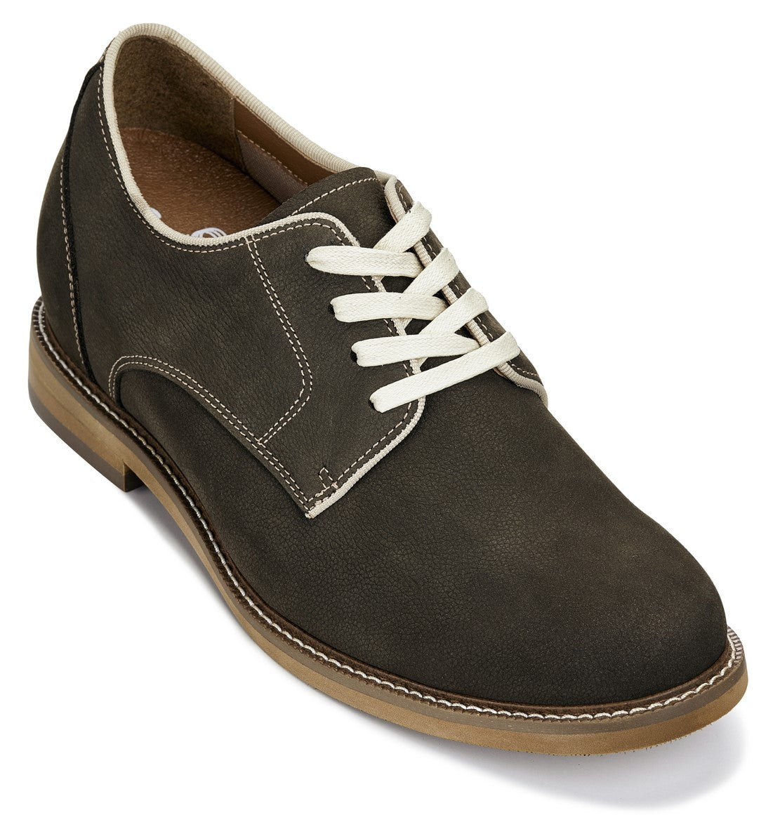 CALTO - J1311 - 3 Inches Taller (Sardine Grey) - Business Casual Leather Derbies - WonderingCloth