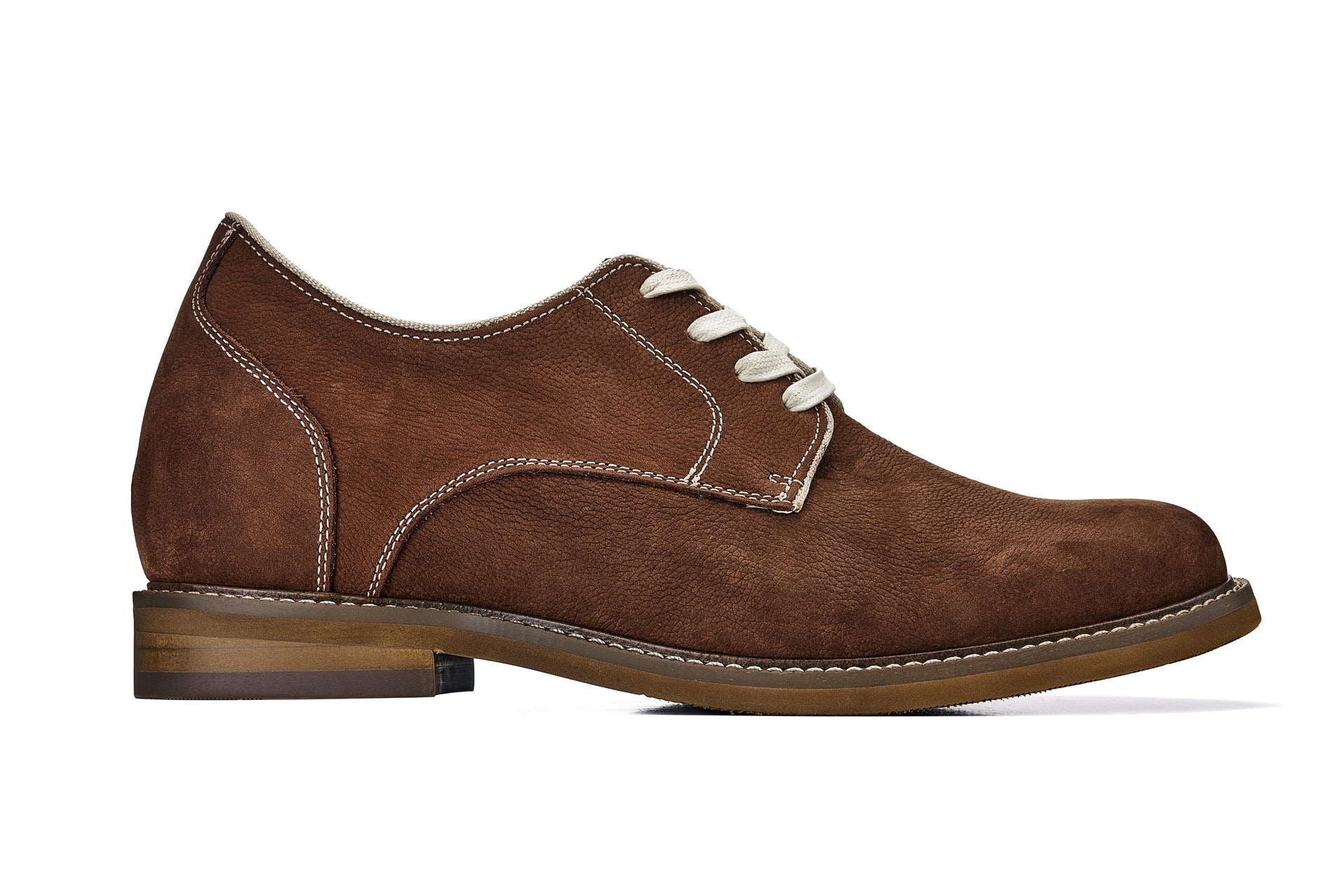 CALTO - J1313 - 3 Inches Taller (Terracotta Brown) - Business Casual Leather Derbies - WonderingCloth
