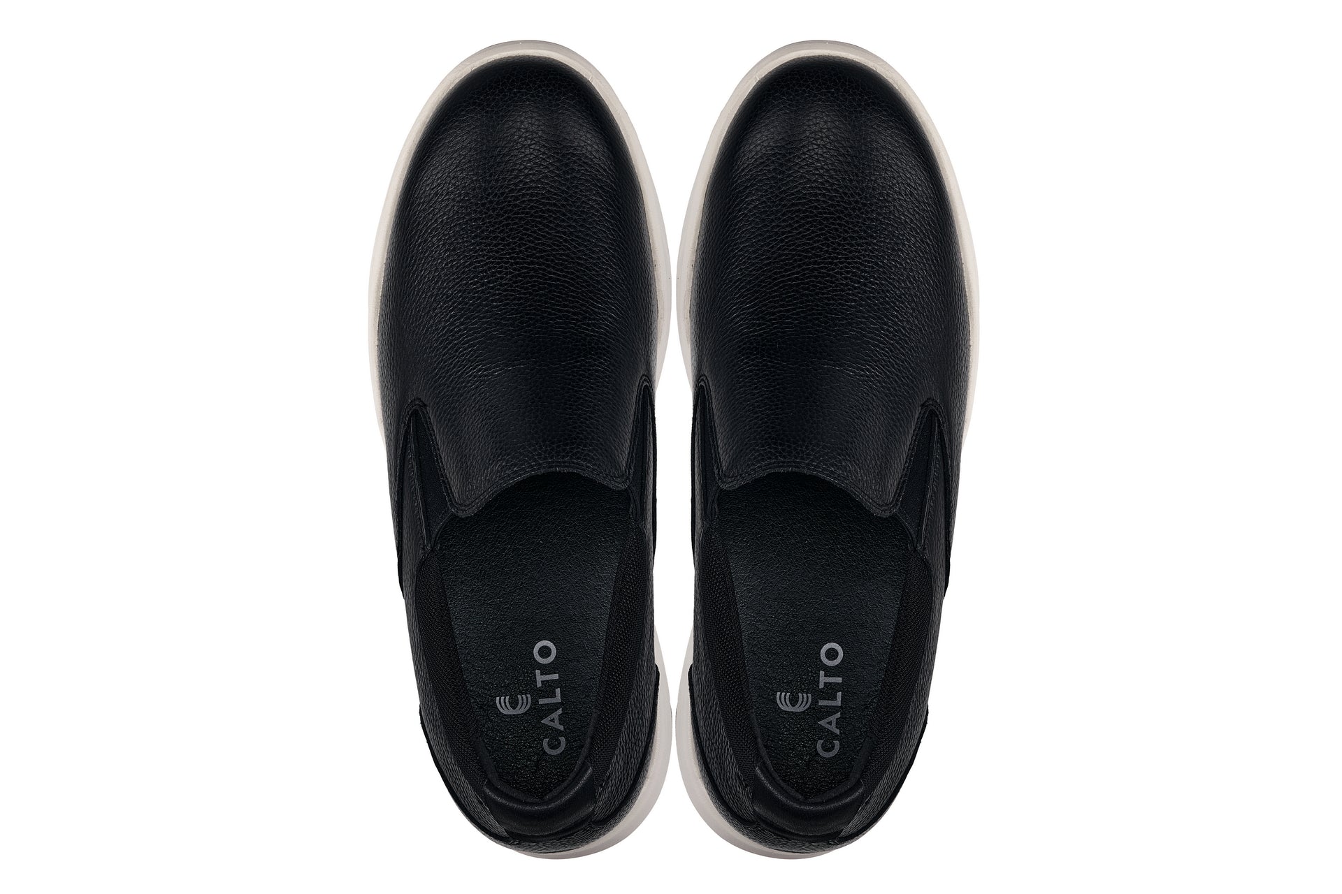 CALTO - J1420 - 2.8 Inches Taller (Onyx) - Leather Loafers - WonderingCloth
