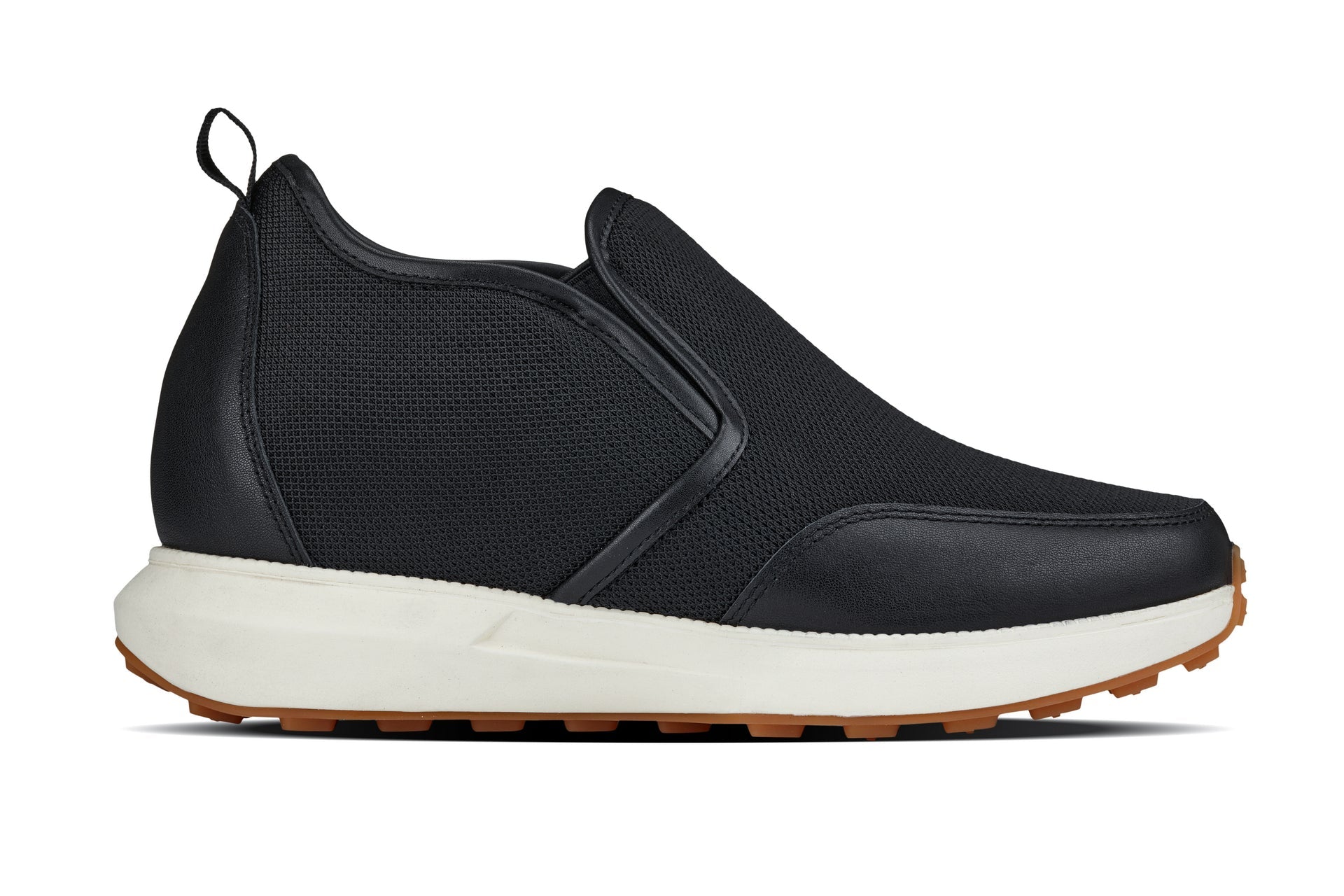CALTO - J1433  - 3.3 Inches Taller (Black) - Casual Chunky Sole Sneaker Loafers - WonderingCloth