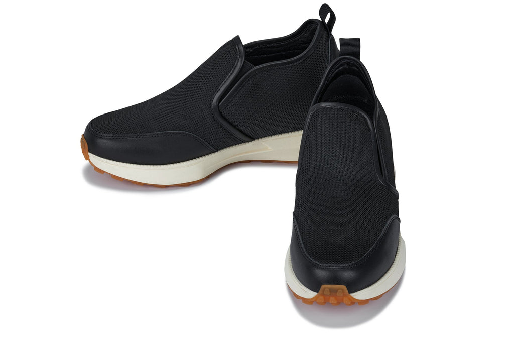 CALTO - J1433  - 3.3 Inches Taller (Black) - Casual Chunky Sole Sneaker Loafers - WonderingCloth