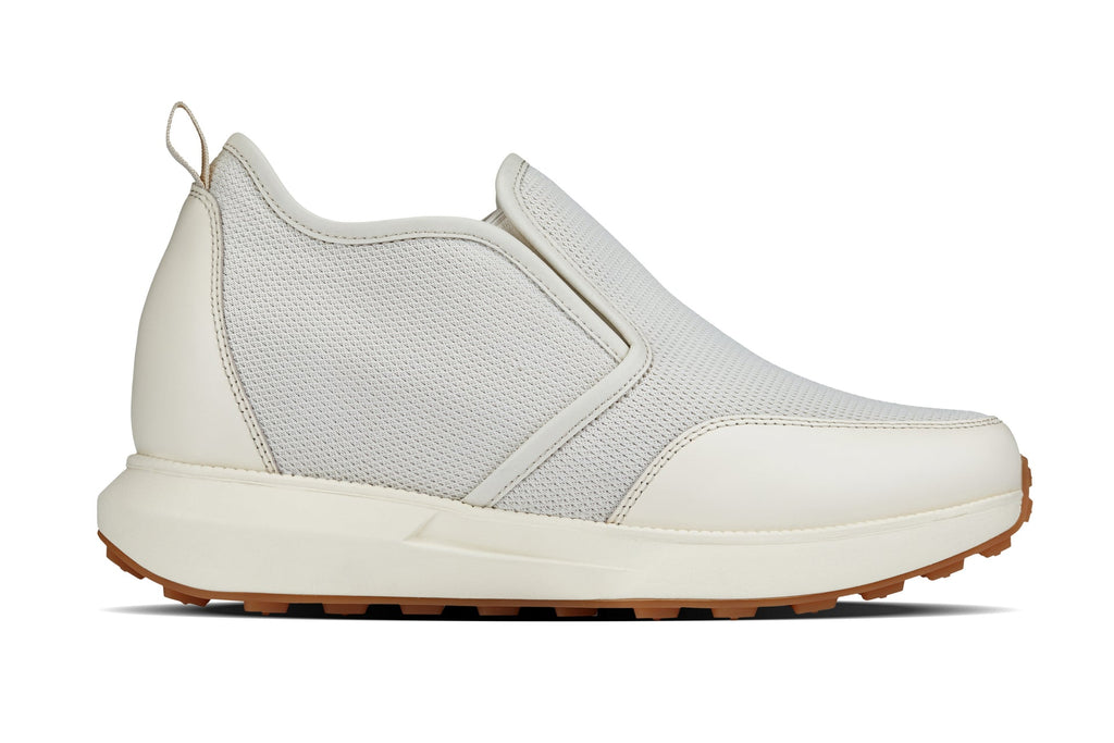 CALTO - J1434  - 3.3 Inches Taller (Off-White) - Casual Chunky Sole Sneaker Loafers - WonderingCloth