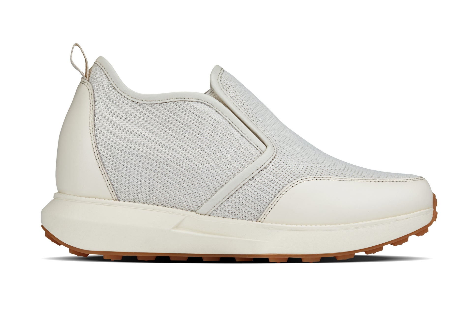 CALTO - J1434  - 3.3 Inches Taller (Off-White) - Casual Chunky Sole Sneaker Loafers - WonderingCloth