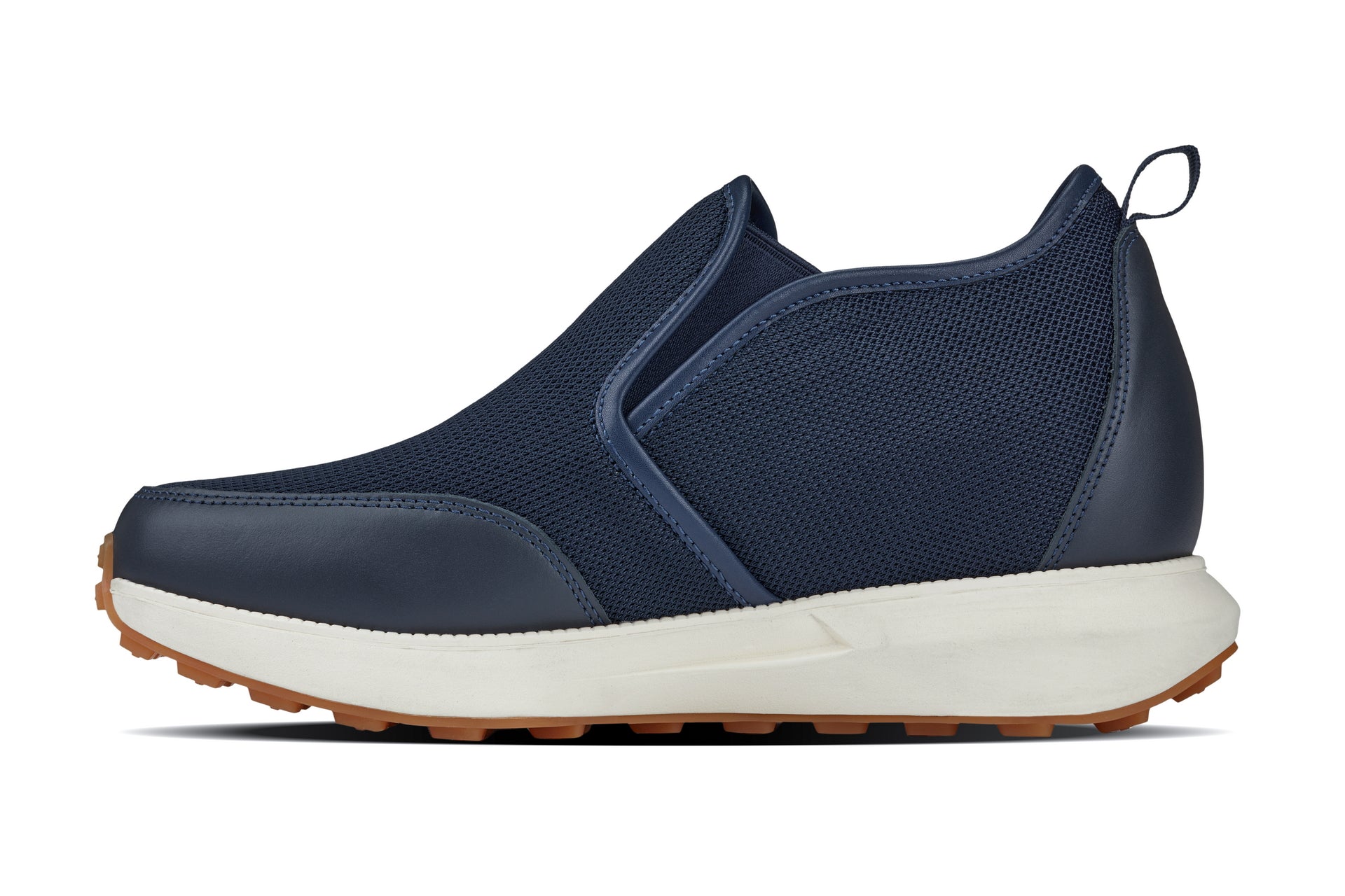 CALTO - J1435  - 3.3 Inches Taller (Dark Blue) - Casual Chunky Sole Sneaker Loafers - WonderingCloth