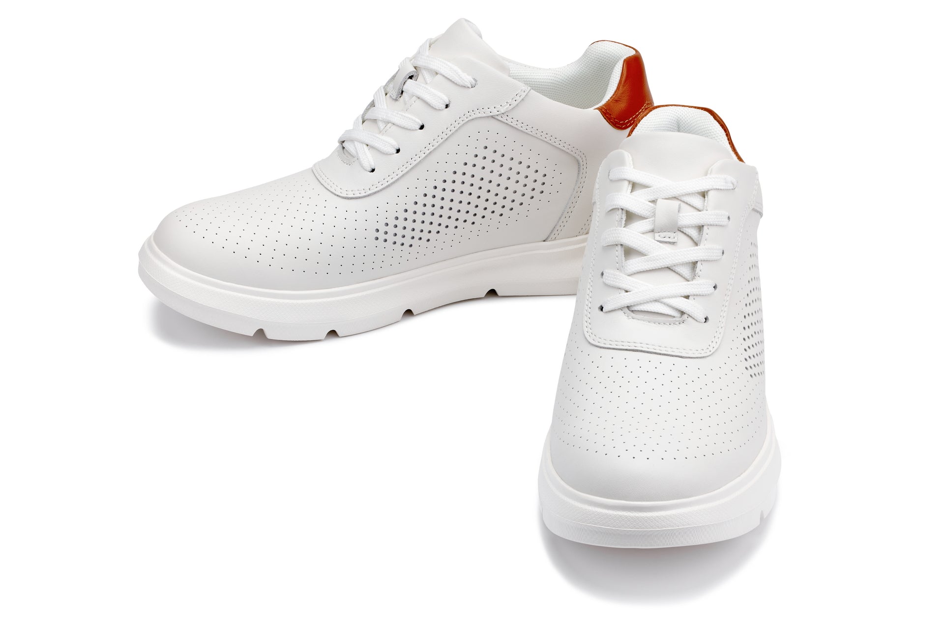 CALTO - J1581  - 2.6 Inches Taller (White) - Lightweight Casual Walkers - WonderingCloth