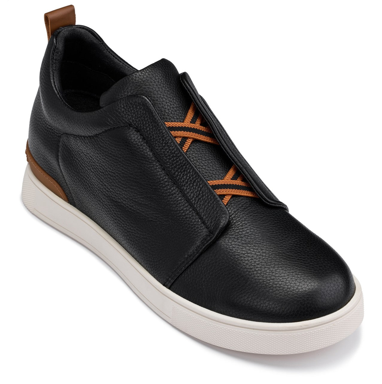 CALTO - J1932  - 2.6 Inches Taller (Black/White Sole) - Slip-On Snoafers - WonderingCloth